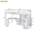 Loft Bed With L Shaped Desk, Drawers, Cabinet, And Storage Staircase by HouseOfZazla