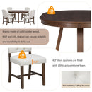 Dining Set With Leaf Round Table And 4 Upholstered Chairs