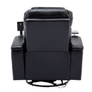 270° Power Swivel Recliner Home Theater Chair With Hidden Arm Storage, LED Light, Cup Holder, And Tray Table by HouseOfZazla