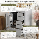 Bathroom Vanity With Sink, Soft Close Door, Double Layer Door Shelf And 3 Drawers - Gray