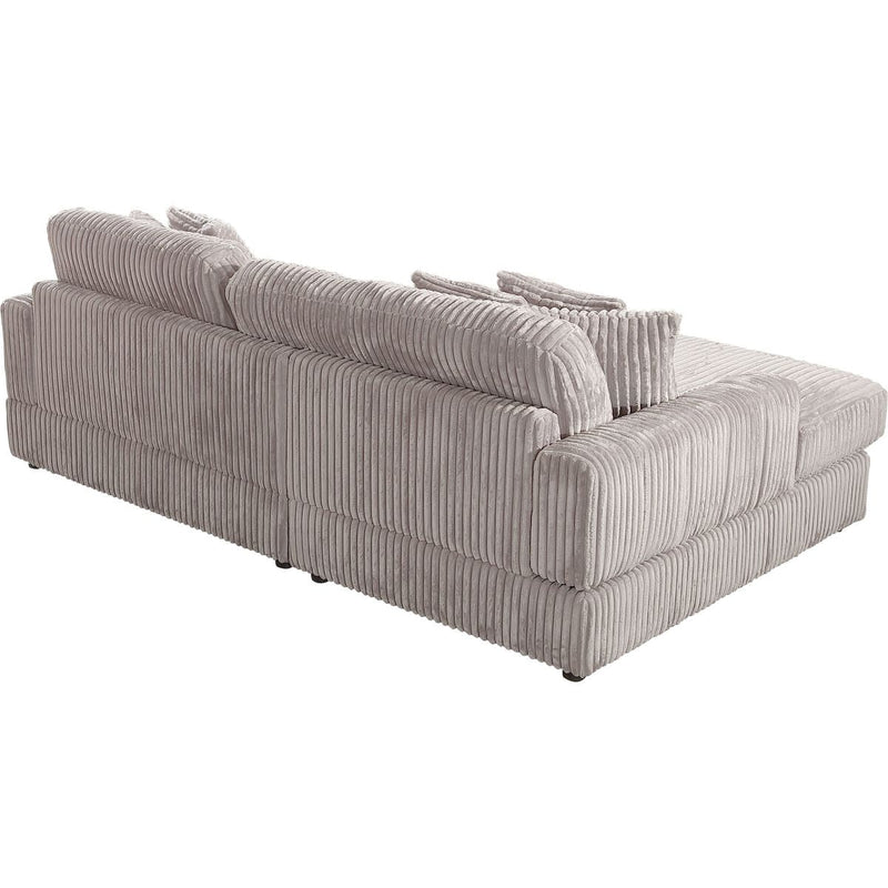 Modern CorduroyCorner sofa Sleeper Sofa Couch With Comfy Deep Seat& 6 Pillows