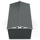 8x12 Ft Metal Outdoor Storage Shed with Window, Floor Base, Air Vents and Double Hinged Door