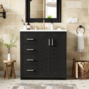 Ceramic Sink Combo, Freestanding Vanity Set With 3 Drawers & Soft Closing Doors by HouseOfZazla