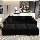 Deep Seat Convertible Sofa With Soft Pillows And Ottomans by HouseOfZazla