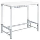 Tonneson - Bar Table With Trestle Base And Wine Storage - White