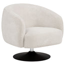 Dave Upholstered Barrel Back Swivel Club Chair Beige