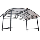 Grill Gazebo 8X5Ft, Outdoor Patio Canopy, Bbq Shelter With Steel Hardtop And Side Shelves - Black by HouseOfZazla