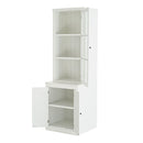 Retro Style Hutch Cabinet With Glass Door, China Cabinet For Home by HouseOfZazla