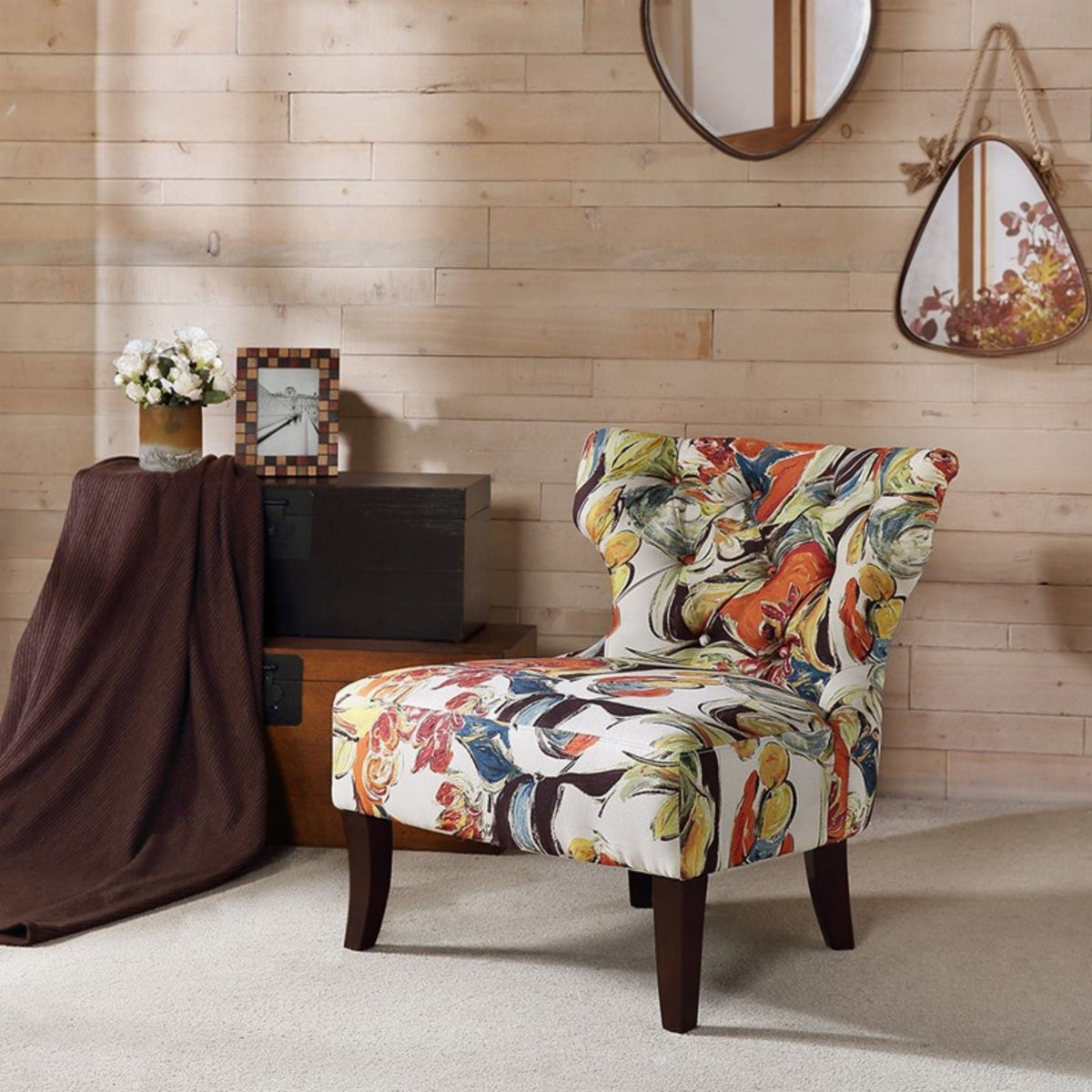Erika - Accent Chair With Printed Upholstery - Multi, photo 2 of 5
