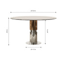 Round Glass Dining Table With Stainless Steel Legs And Chairs by HouseOfZazla