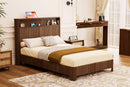 Full Extra Long Bed Frame with Storage Headboard