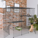3 Tier Large Cat Cage Enclosure Indoor Cat Playpen Iron Construction Cat House Detachable Cat Crate With 2 Ladders Doors For 1-4 Cats 41.73ÓL x 41.73Ó