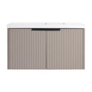 Contemporary Wall Mounted Bathroom Vanity With Resin Double Sink by HouseOfZazla