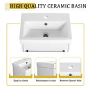 18" Floating Wall-Mounted Bathroom Vanity with Ceramic Sink