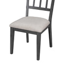 5-Piece Dining Table Set, 44" Round Dining Table with Curved Bench & Side Chairs for 4-5 People for Dining Room and Kitchen (Grey)