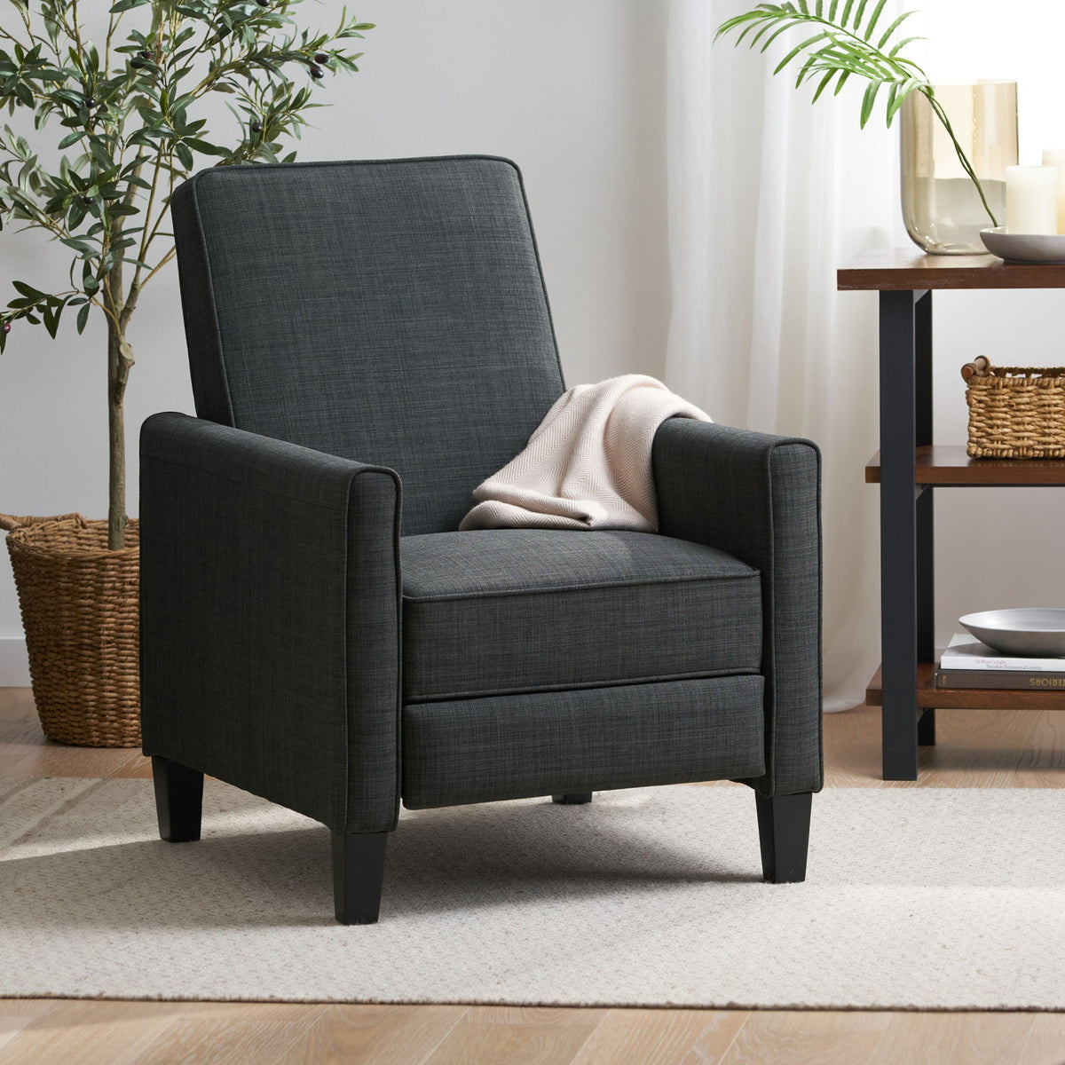 Upholstered Push Back Recliner Chair For Living Room, photo 11 of 40