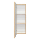 Medicine Single Door Cabinet, Three Shelves - Light Oak / White by Unique Piece Furniture