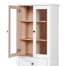Bathroom Storage Cabinet, Adjustable Shelves & Drawer, Freestanding Tower by HouseOfZazla
