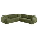 Elysia 5-piece Chenille Upholstered Modular Sectional Sofa Green