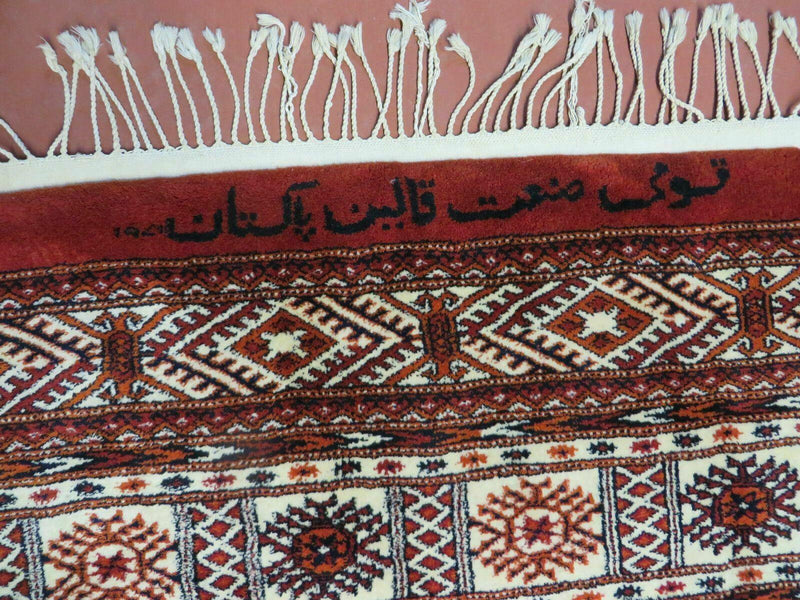 7' X 9' Vintage Handmade Bokhara Turkoman Pakistan Wool Rug Carpet Nice
