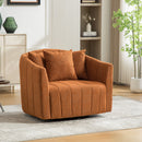 39"W Upholstered Oversized 360° Swivel Accent Barrel Chair