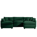 Modern Oversized Modular Cushion Sofa With Ottoman, Low Back, Deep Seating Sofa Set