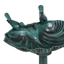 Outsunny 32" Antique Bird Bath with Pedestal Flower Planter Base