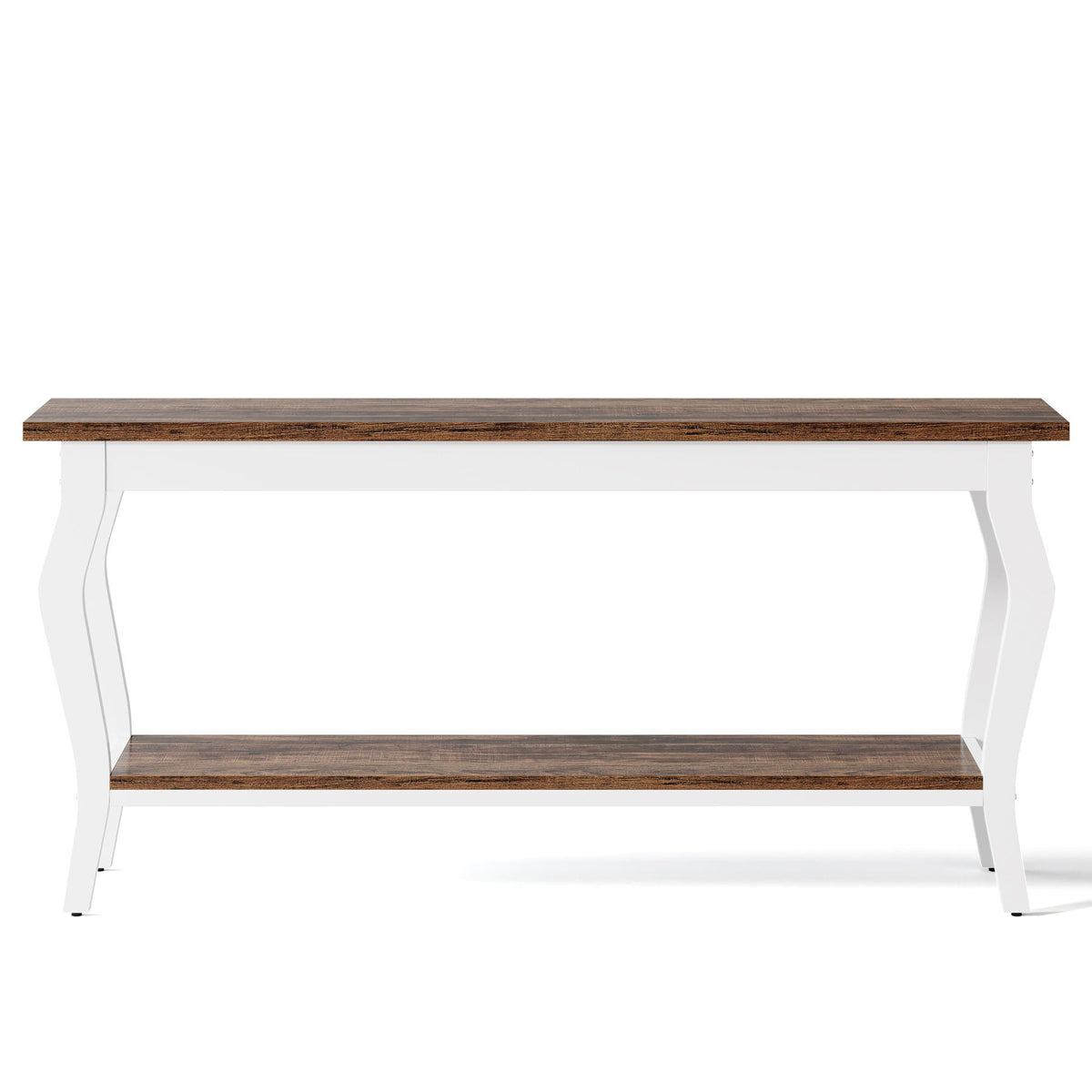 Console Table With Design, Extra Long Sofa Table For Living Entryway - Brown / White, photo 4 of 10