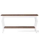 Console Table With Design, Extra Long Sofa Table For Living Entryway - Brown / White by HouseOfZazla