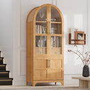 K&K 71' Tall Arched Kitchen Pantry Cabinet with Adjustable Shelves