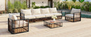 TOPMAX Modern Minimalist 7-Piece Metal Patio Sectional Sofa Set by HouseOfZazla