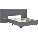 Upholstered Platform Bed With Big Headboard by Unique Piece Furniture