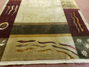 6' X 9' Modern Handmade Tibetan Nepal Wool & Silk Rug Decorative Abstract Gold