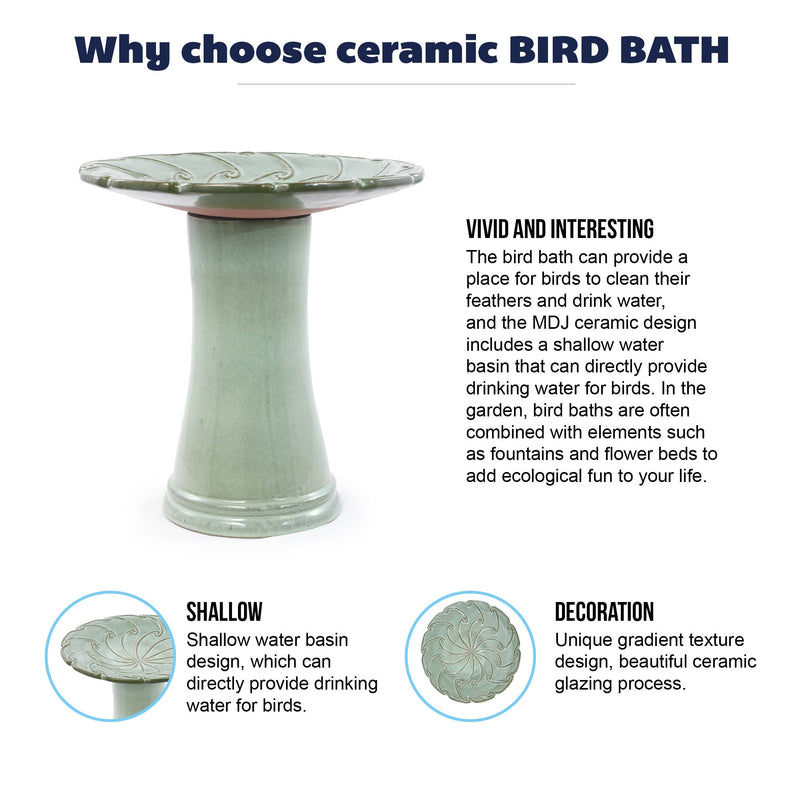 Handmade Glazed Ceramic Bird Bath, photo 7 of 10