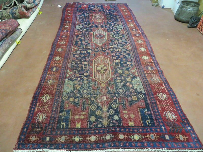 4' X 10' Antique Handmade Turkish Floral Tribal Oriental Wool Rug
