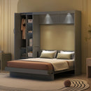 Murphy Wall Bed With Shelves, Wardrobe And LED Lights by Unique Piece Furniture
