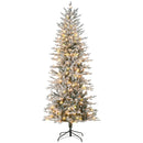 HOMCOM 7.5ft Tall Prelit Artificial Christmas Tree