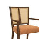 Mid Century Modern Arm Dining Chair Set With Rattan Backrest by HouseOfZazla