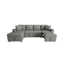 Sectional Sofa Convertible Pull-Out Bed With Storage Ottoman & USB Ports by Unique Piece Furniture