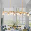 Crystal Chandelier For Dining Room, 8 Light Kitchen Chandelier Light Fixture Modern Metal Industrial Chandeliers For Farmhouse Entryway Living Room (8*G9 Bulbs Included) - Matte Gold by HouseOfZazla