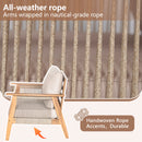 Outdoor Acacia Wood and Rope 3 Seater Patio Sofa by HouseOfZazla