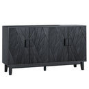 Modern Style Buffet Cabinet, Storage Side Cabinet Buffet Cabinet, Medieval Modern Multifunctional Decorative Cabinet Suitable For Living Room, Dining Room, Entrance, Corridor, Kitchen - Black by HouseOfZazla
