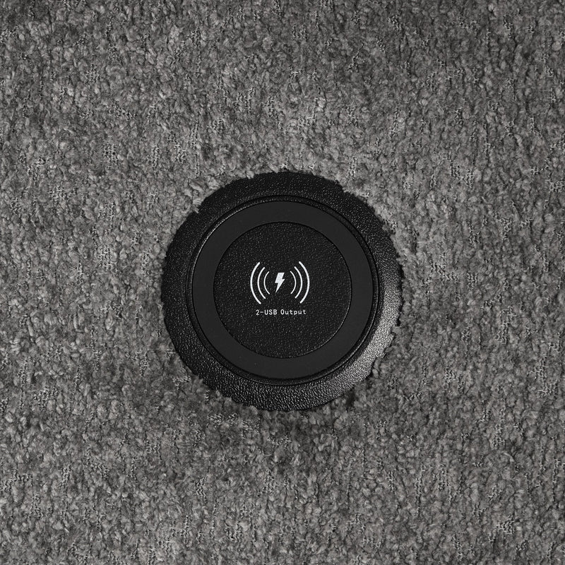 87.7" Convertible Sleeper, Sectional Pull Out Sofa Bed with Storage Ottoman, 2 Throw Pillows, 2 Stools, Wireless Charger and Two Hidden USB Ports for Living Room, Dark Gray