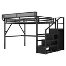 Loft Bed With Desk And Charging Station With Stairs And Light by Unique Piece Furniture