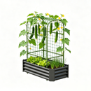2-in-1 Raised Garden Bed with Trellis - 4x2x1 Ft Outdoor Planter by HouseOfZazla