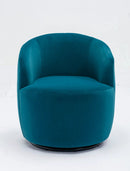 Swivel Accent Armchair Barrel Chair With Powder Coating Metal Ring by HouseOfZazla