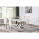 Kerwin - 5 Piece Rectangular Dining Table Set With Upholstered Chairs - Cream White by HouseOfZazla