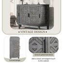Accent Storage Cabinet Sideboard Wooden Cabinet with Antique Pattern Doors for Hallway, Entryway, Living Room, Bedroom