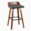 Maya - Mid Century Modern Fixed Height Barstool With Swivel And Square Footrest (Set of 2) by HouseOfZazla