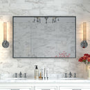 Rectangular Bathroom Mirror Square Angle Metal Frame Wall Mounted Hanging Plates Wall Mount Mirror For Bathroom (Horizontal & Vertical) by Unique Piece Furniture